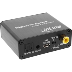 InLine® Audio DA-Wandler, Toslink & Cinch Eingang zu Cinch Stereo Ausgang, USB Image
