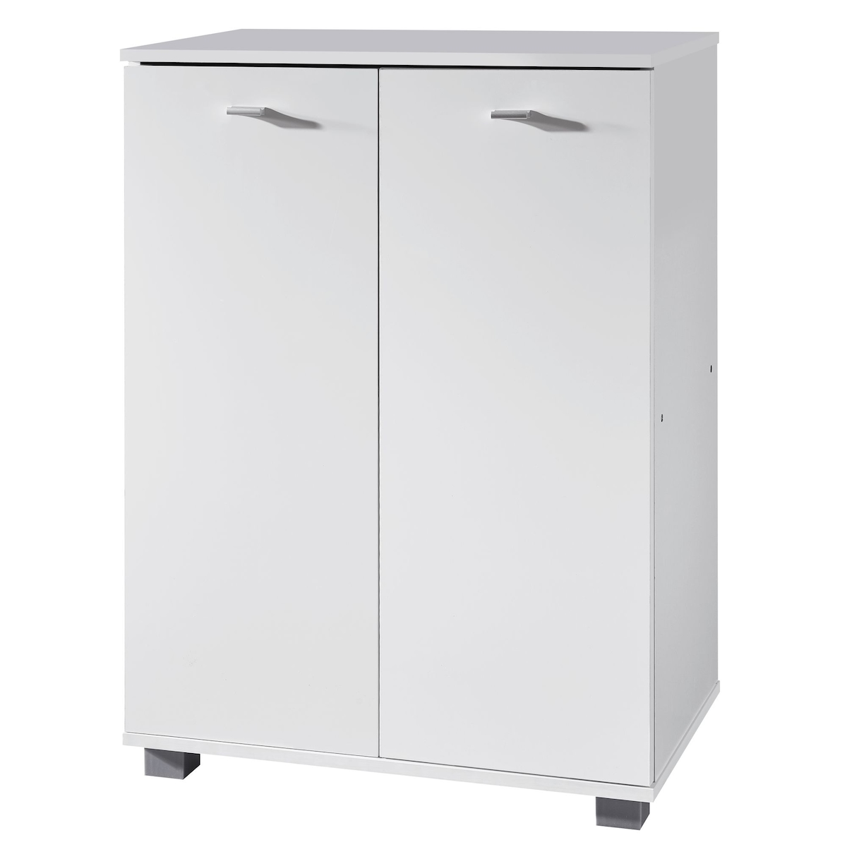 KADIMA DESIGN Design Schuhschrank NIMES modern Holz Weiß 12 Paar Schuhe 4 Fächer 2 Türen, Schuhregal 60 x 90 x 35 cm platzsparend, Schuhkommode Flurschrank mit Image
