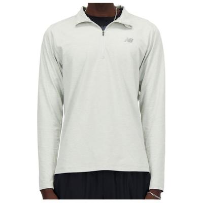 New Balance - Space Dye 1/4 Zip - Kunstfaserpullover Gr XL grau/weiß