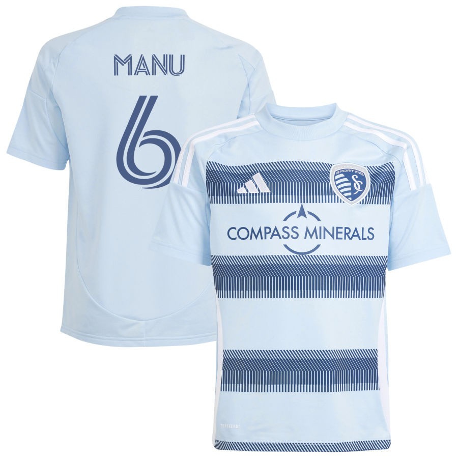 Manu Garcia Youth adidas Light Blue Sporting Kansas City 2025 One KC Replica Custom Jersey