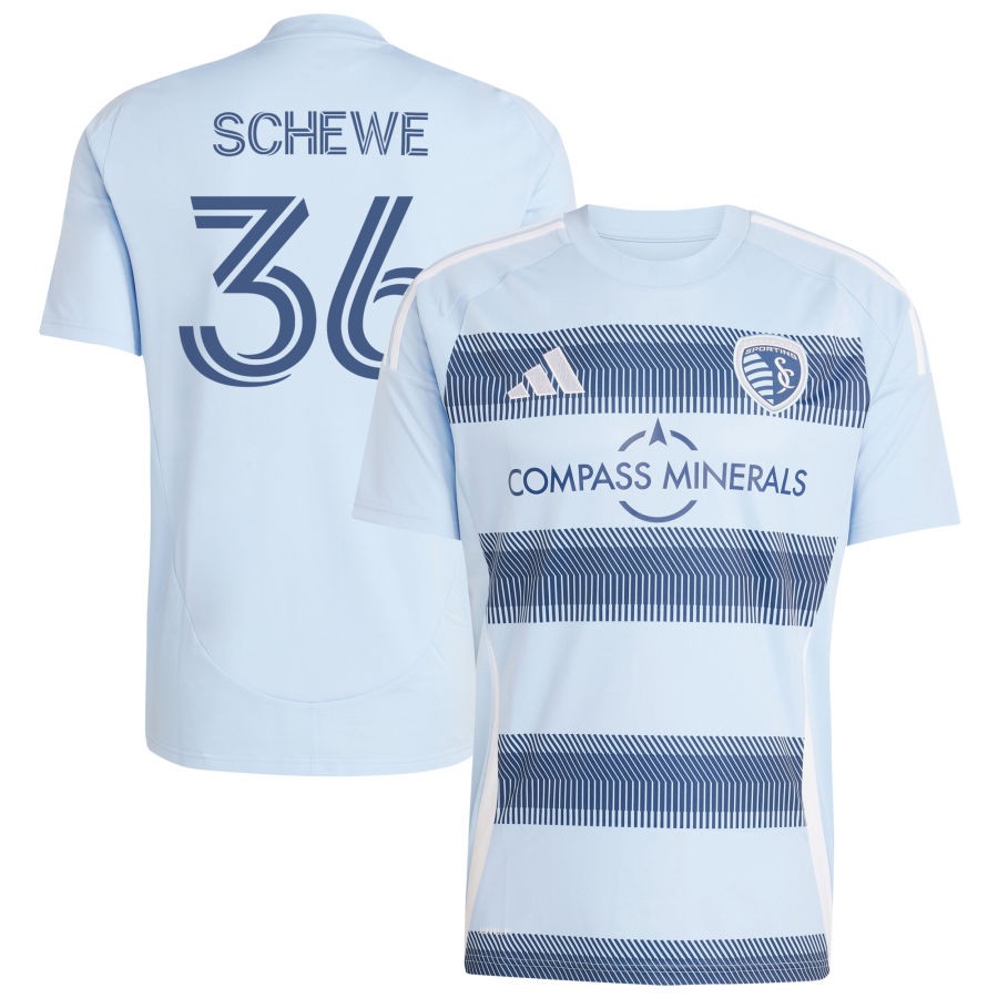Ryan Schewe Men's adidas Light Blue Sporting Kansas City 2025 One KC Replica Custom Jersey