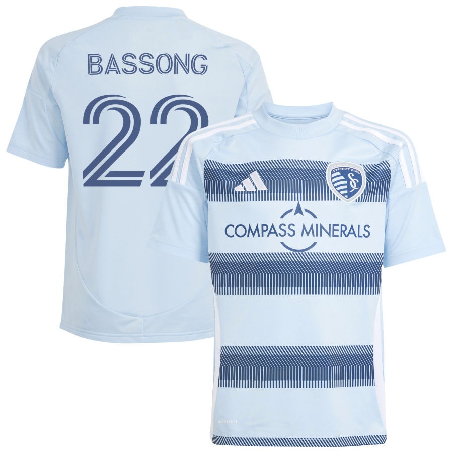 Zorhan Bassong Youth adidas Light Blue Sporting Kansas City 2025 One KC Replica Custom Jersey