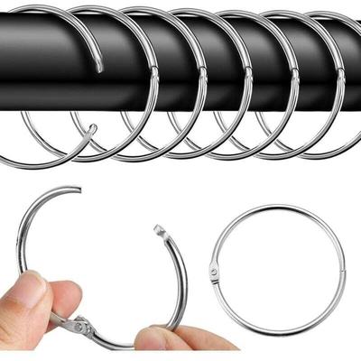 40er-Pack Vorhangringe zum Öffnen, 50 mm Vorhangringe, runde Ringe, Vorhangklammern, Metallklammern Image