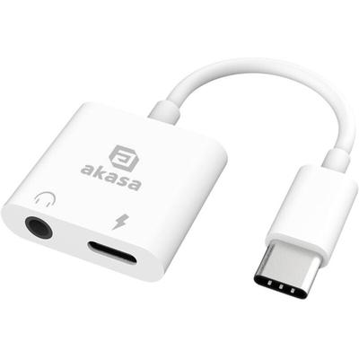 Akasa USB-C®, Audio Adapter mit Ladebuchse [1x USB-C® - 1x Kopfhörer (3.5 mm Klinke), USB-C® Buchse Image