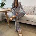 Per donna Tuta da Ginnastica Pantaloni da Tuta Felpa con cappuccio e zip Primavera Coulisse Tasca Tinta unita Completo Abbigliamento Nero Rosa Velluto Palestra Allenamento Corsa Vita Alta Antivento