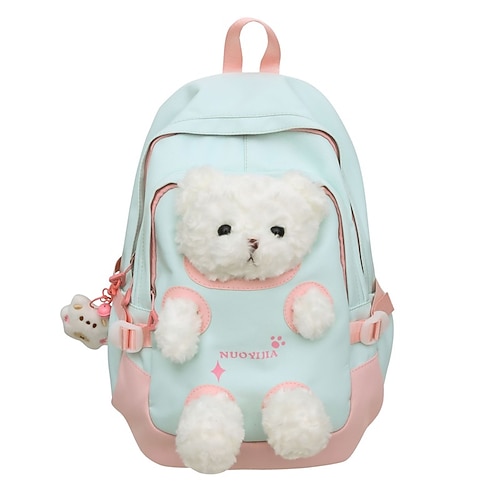 Zaino Orso di Peluche per Bambine di Giardinaggio e Scuola Elementare Carino Zaino Leggero con Design in Peluche per Viaggi Quotidiani a Scuola