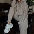 Per donna Pantaloni da Tuta Abito in maglia Athleisure Manica Lunga Vita Alta Antivento Traspirante Palestra Allenamento Corsa abbigliamento sportivo Abbigliamento sportivo Tinta unita Bianco Rosso