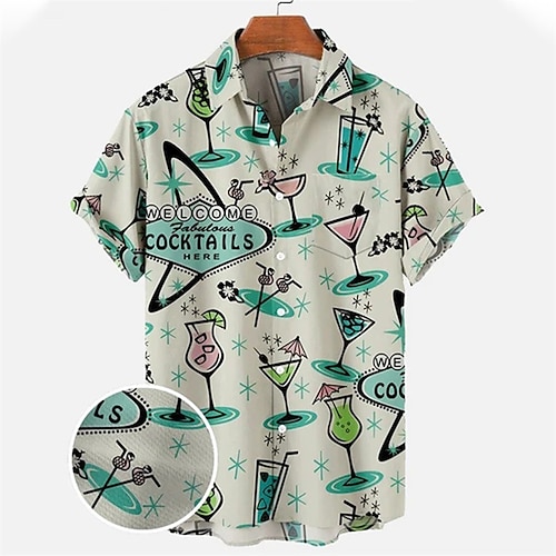 Hawaii-Hemden Aloha-Hemd Bayerisch München Deutsch alpin Grafik für Herren Erwachsene 3D-Druck für Karneval Oktoberfestbier Strand Urlaub Party Image