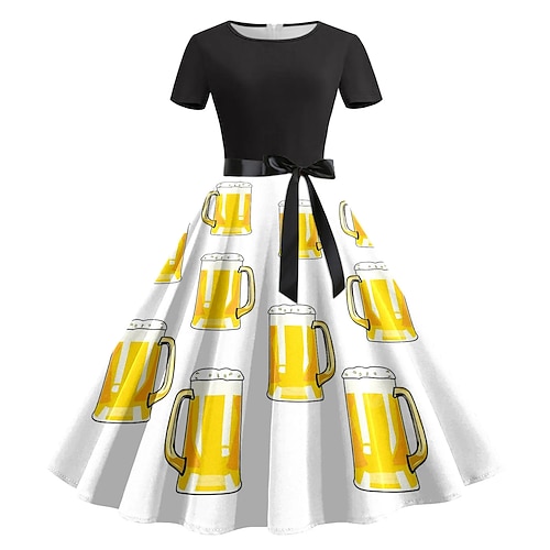 Kleid Bayerisch München Deutsch alpin Grafik für Damen Erwachsene 3D-Druck für Karneval Oktoberfestbier Party Image