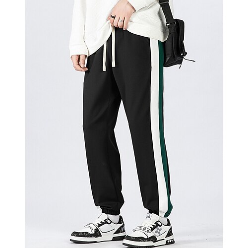 Herren Laufhosen Sporthosen Jogger-Jogginghose Reißverschlusstasche Unterteile Fitnessstudio Athleisure Trainieren Frühling Herbst Sonnenschutz Winddicht Leicht Outdoor Laufen Yoga Lässiger Schnitt Image