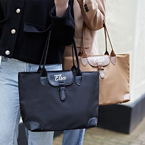 Personalisierte Umhängetasche mit individueller Namensschriftfarbe, leichte und geräumige Tragetasche für den täglichen Gebrauch, aufmerksames Geschenk für Mama, Ehefrau, Freundin, Muttertag, Image