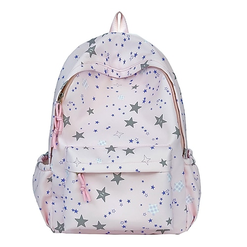 Zaino per bambini con cielo stellato, leggero e casual, con tasca frontale, ideale per la scuola elementare e media, perfetto per il ritorno a scuola.