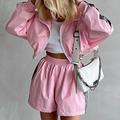 Per donna Pantaloncini da pista Pantaloni corti della tuta Abiti da salotto Primavera Tasca Tinta unita Completo Abbigliamento Nero Bianco Palestra Allenamento Corsa Vita Alta Antivento Leggero