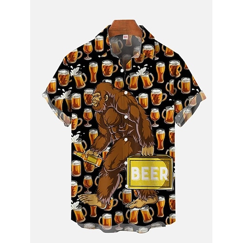 Hawaii-Hemden Aloha-Hemd Bayerisch München Deutsch alpin Grafik für Herren Erwachsene 3D-Druck für Karneval Oktoberfestbier Strand Urlaub Party Image