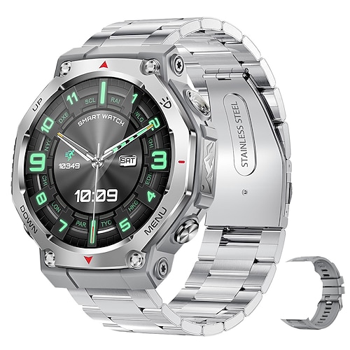 2025 neue Smartwatch mit Taschenlampe/UV-Licht, 5 atm wasserdicht, Bluetooth-Anruf, Sport-Smartwatch für Männer für Huawei, Xiaomi Image