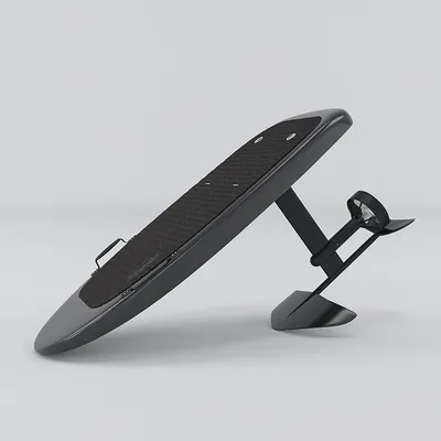 Carbon fiber electric surfboard, floating water ski, hydrofoil board, underwater propulsion.