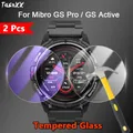 2 pezzi per Mibro GS Pro Active Explorer A2 2.5D Slim HD trasparente/anti viola luce 9H pellicola proteggi schermo in vetro temperato resistente