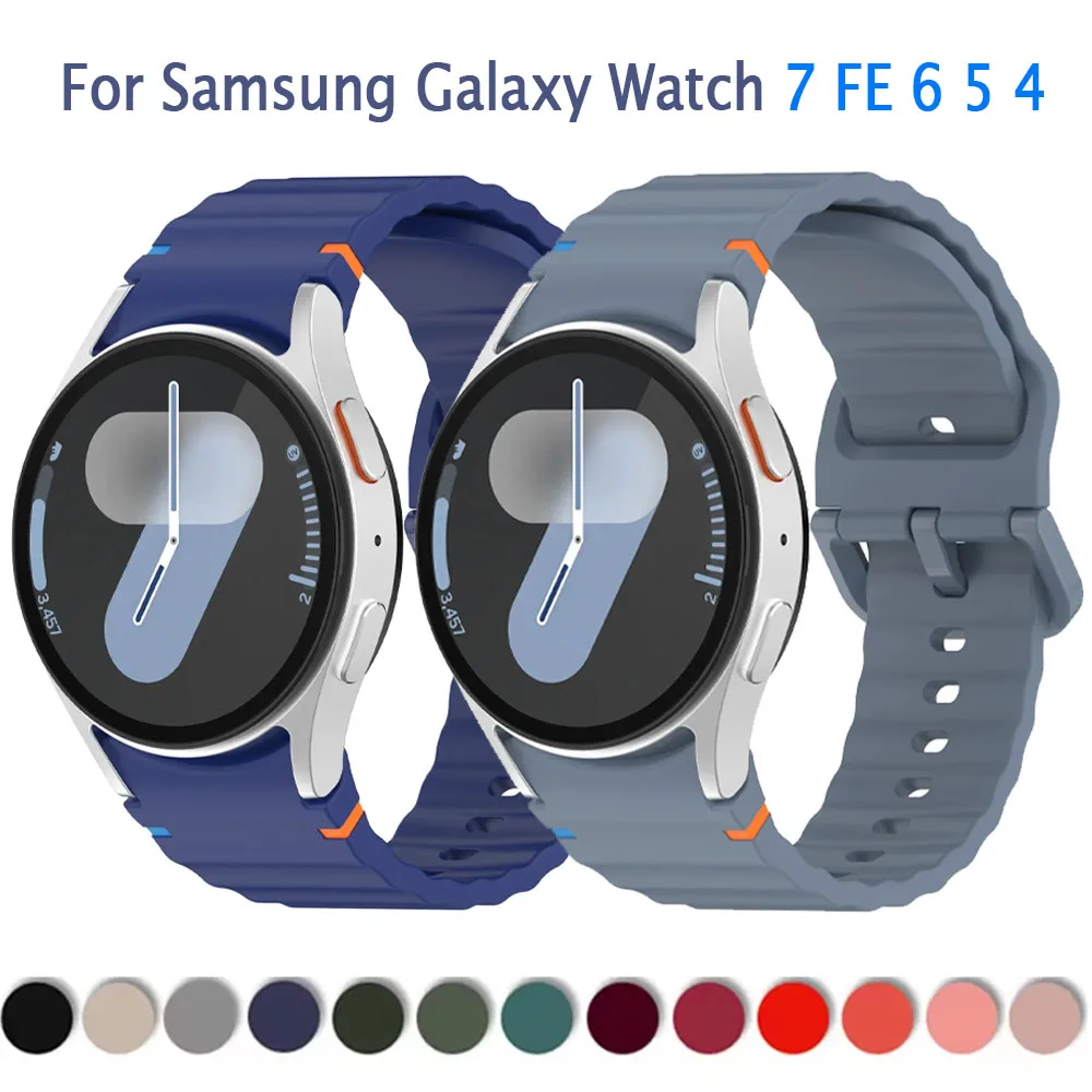 Weiches Silikonarmband für Samsung Galaxy Watch 7 FE 6 5 4 44 mm 40 mm Sportarmband Armband für Watch 6/4 Classic 47/46 mm 43/42 mm Image
