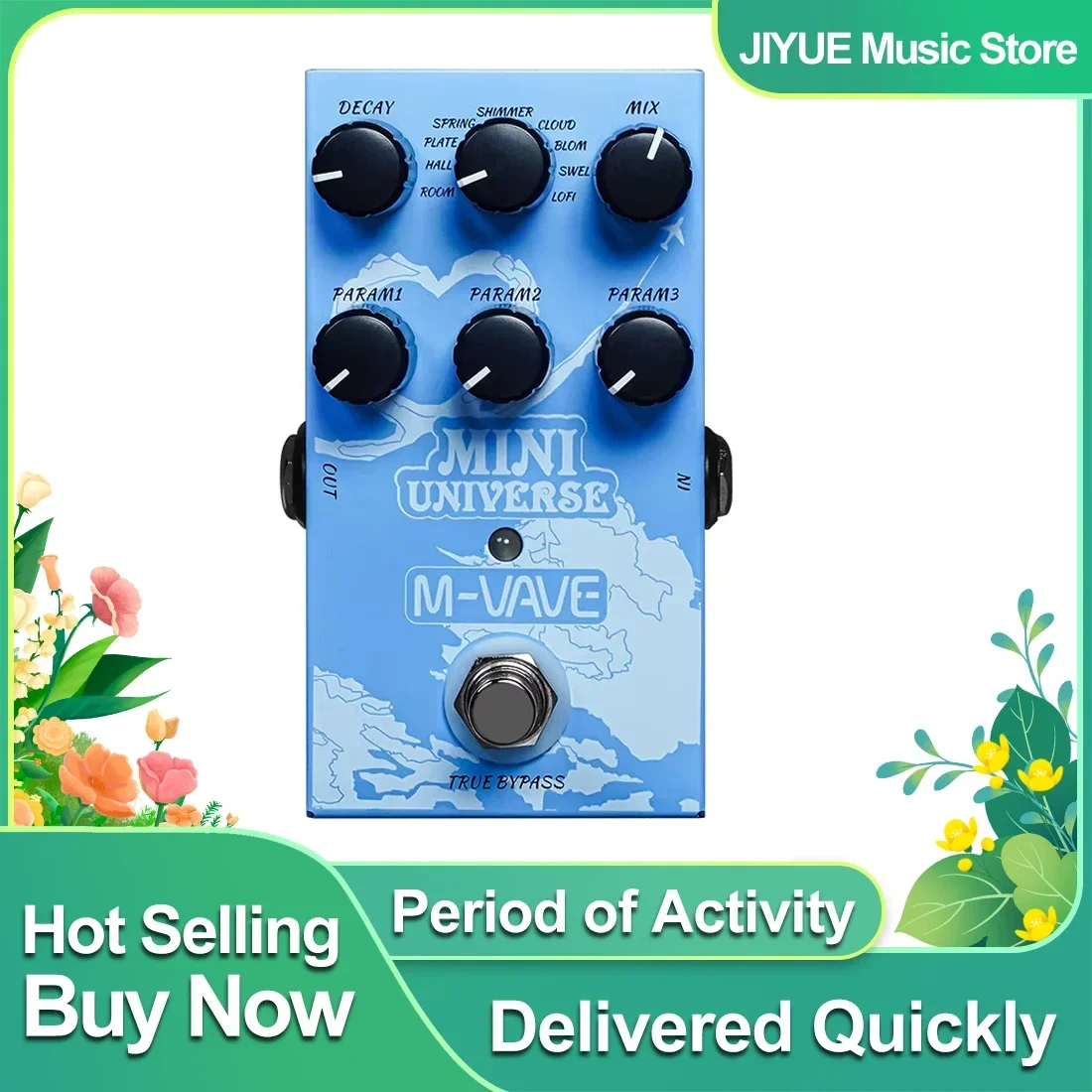 M-VAVE Mini Universe Digital Reverb Pedal 9 Reverb Effekt Room/Shimmer/Lofi/Spring Reveb Effektpedal E-Gitarre Teile Image