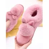 Msfilia Damen-Schneestiefel in Übergröße, lässig, kurze Röhre, dicker Absatz, Fleecefell, Baumwollstiefel, Schritt auf haarigen Stiefeln, Schuhe, Größe 36–45
