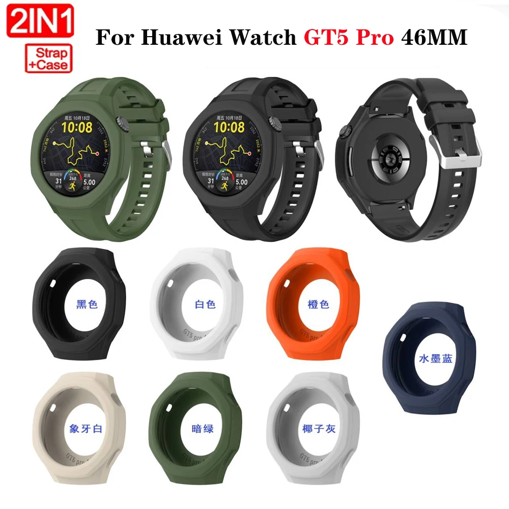 Silikonarmband-Hülle für Huawei Watch GT5 Pro 46 mm Armband Sportarmband Schutzhülle für GT 5 Pro 46 mm Uhrenarmband Correa Image