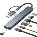 Hub USB 8 in 1 Docking station concentratore tipo C 3.0 Adattatore extender a 8 porte Lettore di schede SD TF Hub splitter multi dock audio