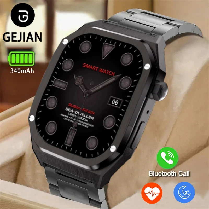 Neue GEJIAN Smart Watch 5.2 Bluetooth-Verbindung Anruf 1,952 Zoll AMOLED-Bildschirm Schrittzählfunktion Outdoor-Sportuhr Image