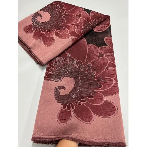 Luxury Nigerian Brocade Fabrics Tulle Lace African Lace Fabric 2025 High Quality Brocade Jacquard For Wedding Party Dress 5Yards