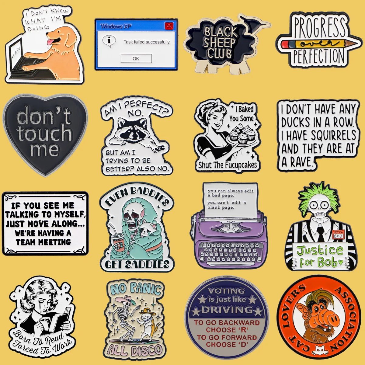 Feministische Zitate Emaille Pin Cartoon Hund Broschen Für Frauen Kragen Revers Pin Rucksack Taschen Abzeichen Party Geschenke Kleidung Zubehör Image