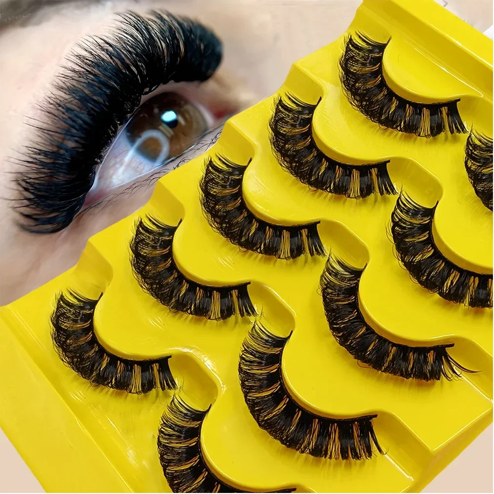 5 Paare 3d Faux Nerz Wimpern russische Streifen dd Curl falsche Wimpern flauschige Volumen Wimpern verlängerung Make-up Image