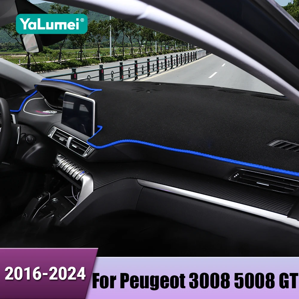 Auto-Armaturenbrett-Abdeckung, vermeiden Sie Lichtpads für Peugeot 3008 5008 GT Hybrid 2016 2017 2018 2019 2020 2021 2022 2023 2024 Zubehör Image