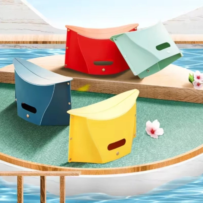 Klappbarer Kartenhocker, Outdoor, Camping, Angeln, multifunktionaler Handkorb, Klapphocker, tragbarer Kunststoffhocker