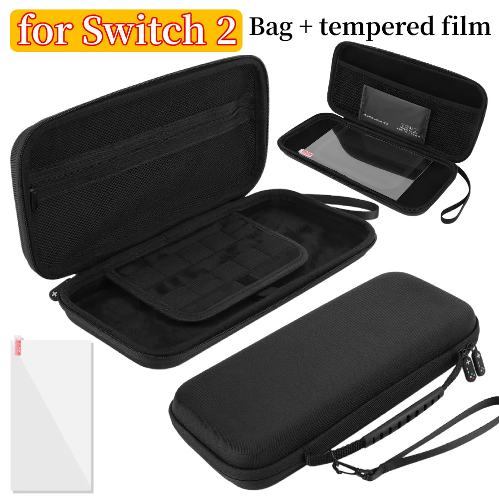 EVA-Tragetasche und Displayschutzfolie für die Spielkonsole Switch 2, stoßfeste, tragbare, schützende Reise-Aufbewahrungstasche Image
