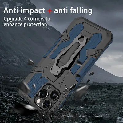 Case for iPhone 15 14 13 12 11 Pro Max with Back Clip Anti-Fall Mecha Shockproof Armor Cover Case for iPhone XR XS Max