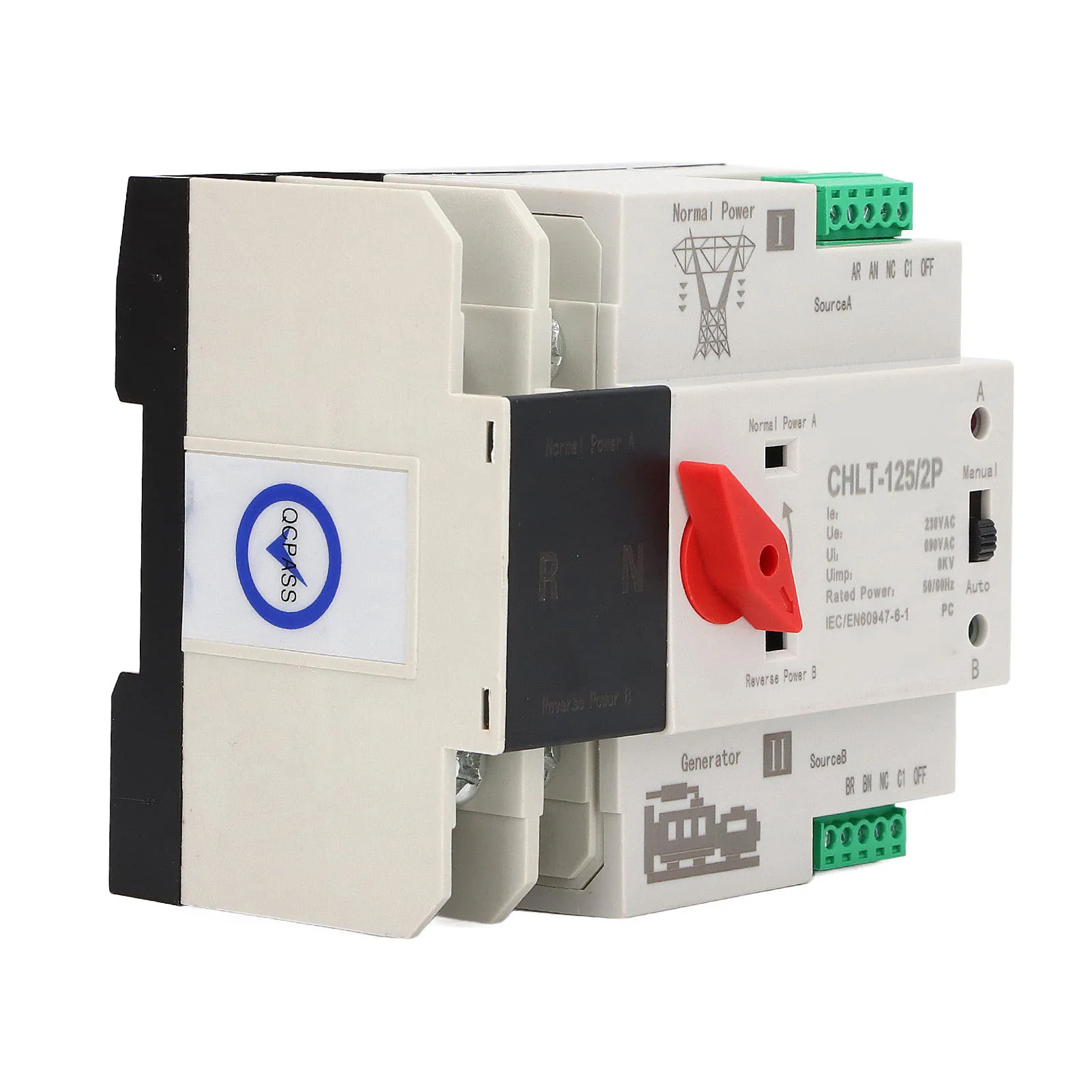 AC230V Dual Power Automatischer Transferschalter Flammhemmender Dual Power Switch für Einkaufszentrum Image