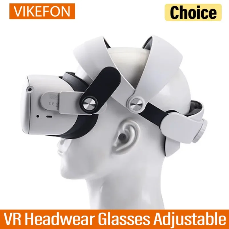 Verstellbarer Kopfgurt für Oculus Quest 2, VR-Kopfbedeckung, Brille, verstellbar, verbessert bequemes und austauschbares Kopfbedeckungszubehör Image