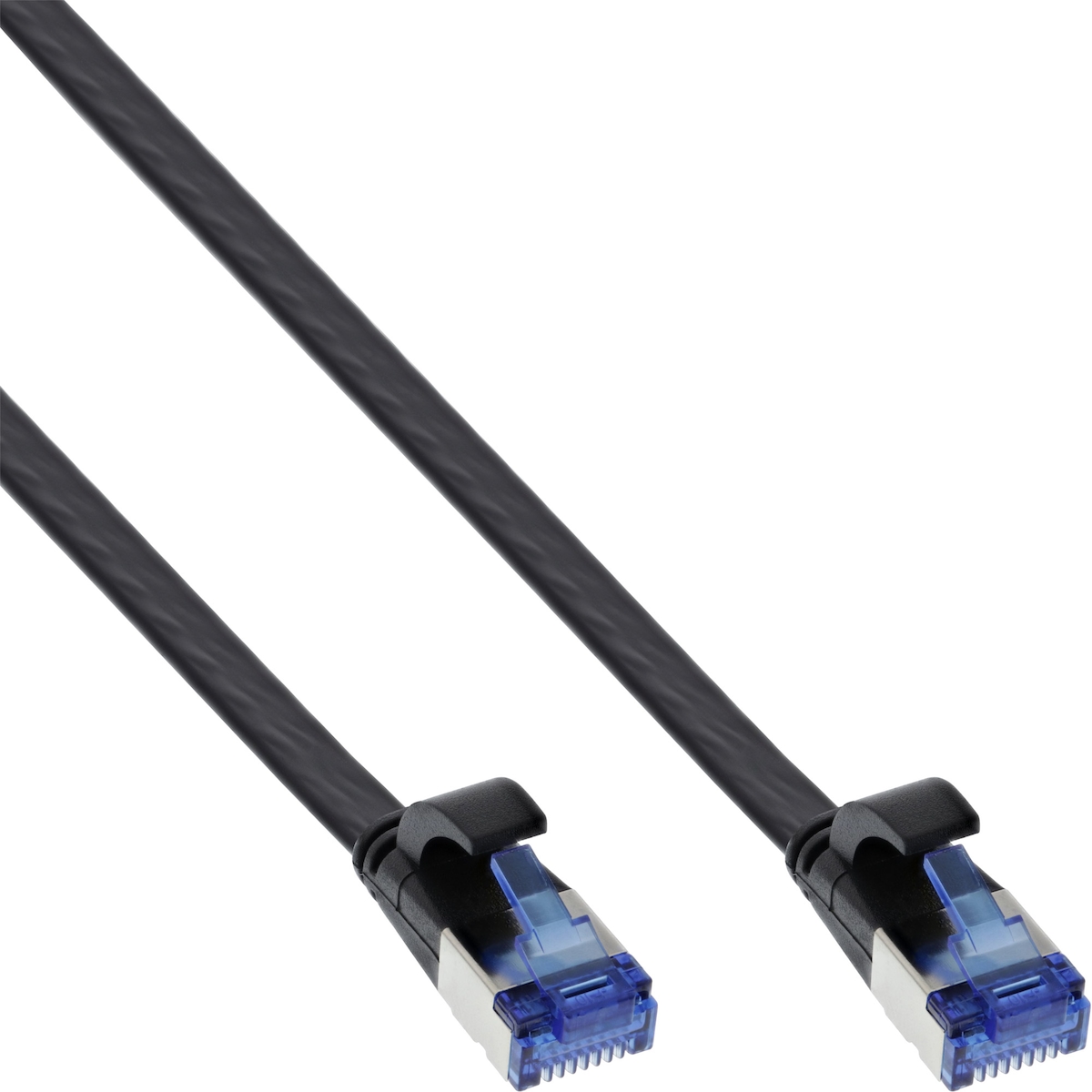 InLine® Patchkabel flach, U/FTP, Cat.6A, TPE halogenfrei, schwarz, 0,3m Image