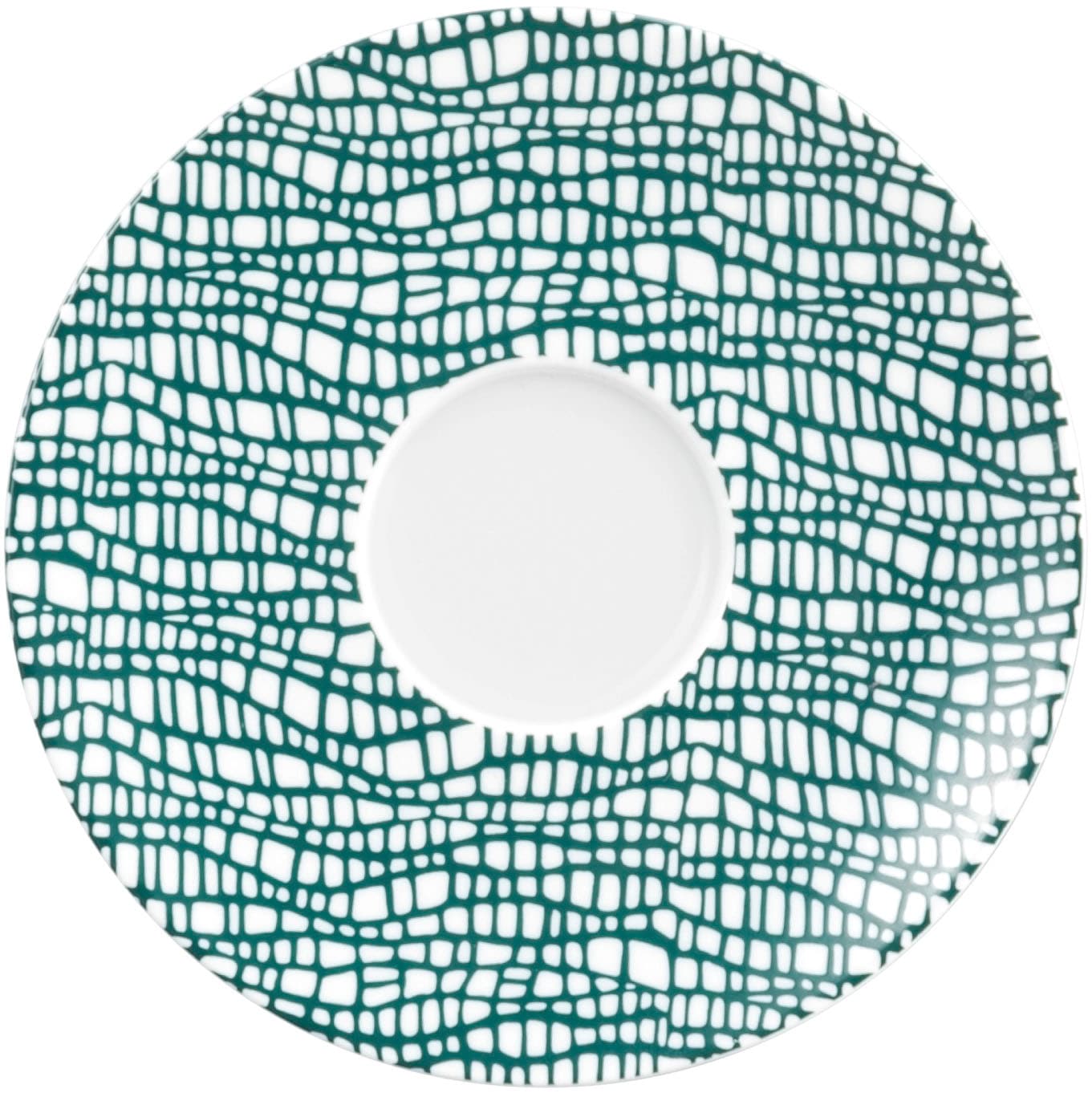 Untertasse SELTMANN WEIDEN "Life Fashion", blau (trendy petrol, weiß), B:13,6cm H:1,6cm L:13,6cm T:13,6cm Ø:13,6cm, Porzellan, Speiseteller, Kombi-Untertasse 13,5 cm