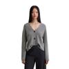 Cardigan MARC O'POLO "aus Heavy-Weight-Organic-Cotton", Damen, Gr. S, grau granite melange, Obermaterial: 100% Baumwolle, unifarben, casual, relaxed fit, V-Ausschnitt, Langarm, Strickjacken