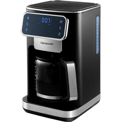 HANSEATIC Filterkaffeemaschine "HCMD151100BD", schwarz (silber, schwarz), 1,5 l, 12 Tasse(n), Kaffeemaschinen, auch für Eiskaffee geeignet, Timerfunktion Image