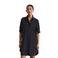 Hemdblusenkleid MARC O'POLO "aus Feincord", Damen, Gr. 36, Normalgrößen, blau (deep night blau), Obermaterial: 78% Baumwolle, 22% Lyocell; Futter: 100% Nicht verfügbar, unifarben, relaxed fit knielang, Langarm Manschette, Kleider
