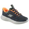 Slip-On Sneaker SKECHERS "GO RUN 400 V2", Kinder, Gr. 29, blau (navy, orange), Synthetik, kontrastfarbene Details, sportlich, Schuhe, Schlupfschuh mit Slip-ins, Größenschablone zum Download