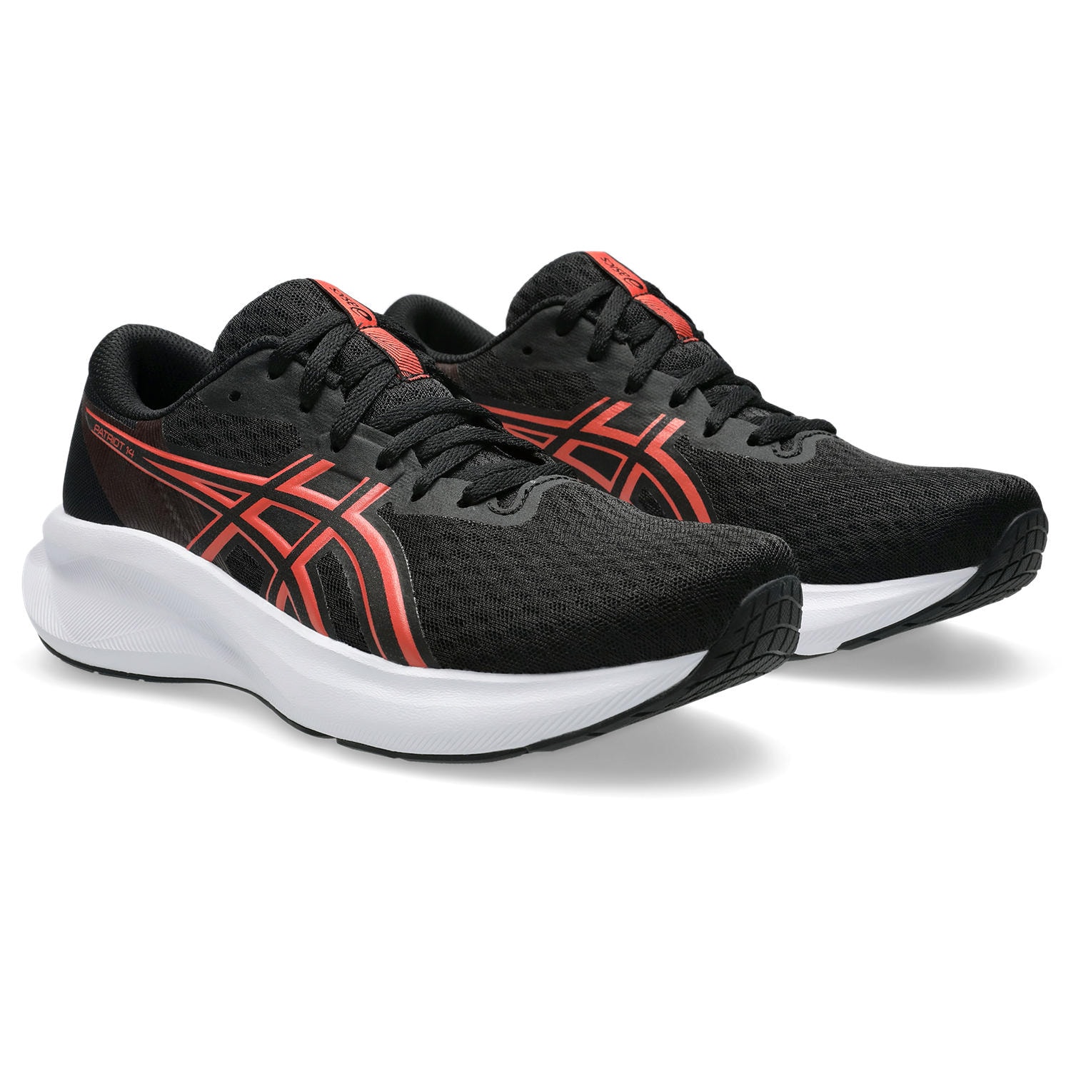 Laufschuh ASICS "PATRIOT 14", Damen, Gr. 40,5, schwarz (schwarz, schwarz pink clay), Textil, Schuhe Laufschuh