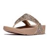 Zehentrenner FITFLOP "LULU MULTI-TONAL GLITTER TOE", Damen, Gr. 37, braun (hellbraun), Synthetik, Glitzer, modisch, Schuhe, Badeschuh, Slides, Sandale mit Glitter