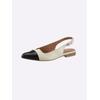 Ballerina HEINE, Damen, Gr. 40, beige (champagner, schwarz), Leder, Leder, modisch, Schuhe
