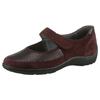 Riemchenballerina WALDLÄUFER "HENNI-Soft", Damen, Gr. 5 (38), rot (bordeaux), Veloursleder, Textil, Nappaleder, unifarben, Basic, Schuhe, Komfortschuh, Klettschuh, Bequemschuh in Weite H, mit Orthotritt