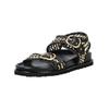 Riemchensandale INUOVO "INUOVO Sandalen Leder", Damen, Gr. 38, schwarz, Leder, casual, Schuhe