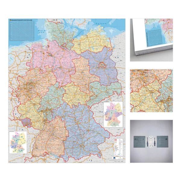 STIEFEL Eurocart Wandkarte »Deutschland politisch zum Pinnen« 80 x 105 cm mit Wandhalterung Image
