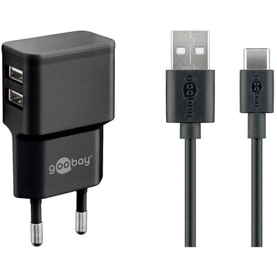goobay Ladekabel mit Adapter 2 x USB A 1.0 m Image