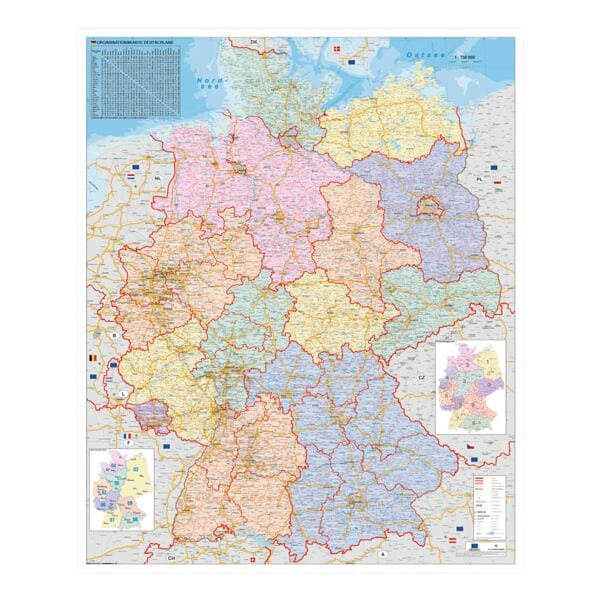 STIEFEL Eurocart Wandkarte »Deutschland Organisationskarte« 97 x 119 cm Image